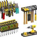 Wall Mount Hand Tool Storage Set, Screwdriver Organizer, Pliers Holder, Hammer Rack, Metal Hardware Tray for Garage Workshop Workbench - 4 Pack