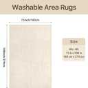 GENIMO Beige Rug 6x9 Washable Area Rugs for Living Room, Soft High Low Pile