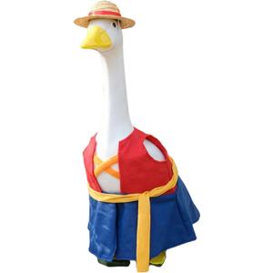 23" Halloween Porch Goose Costume, Anime-Inspired Pirate Captain Outfit for Outdoor Decoration, Halloween Porch Goose Decoration for Yard & Patio
