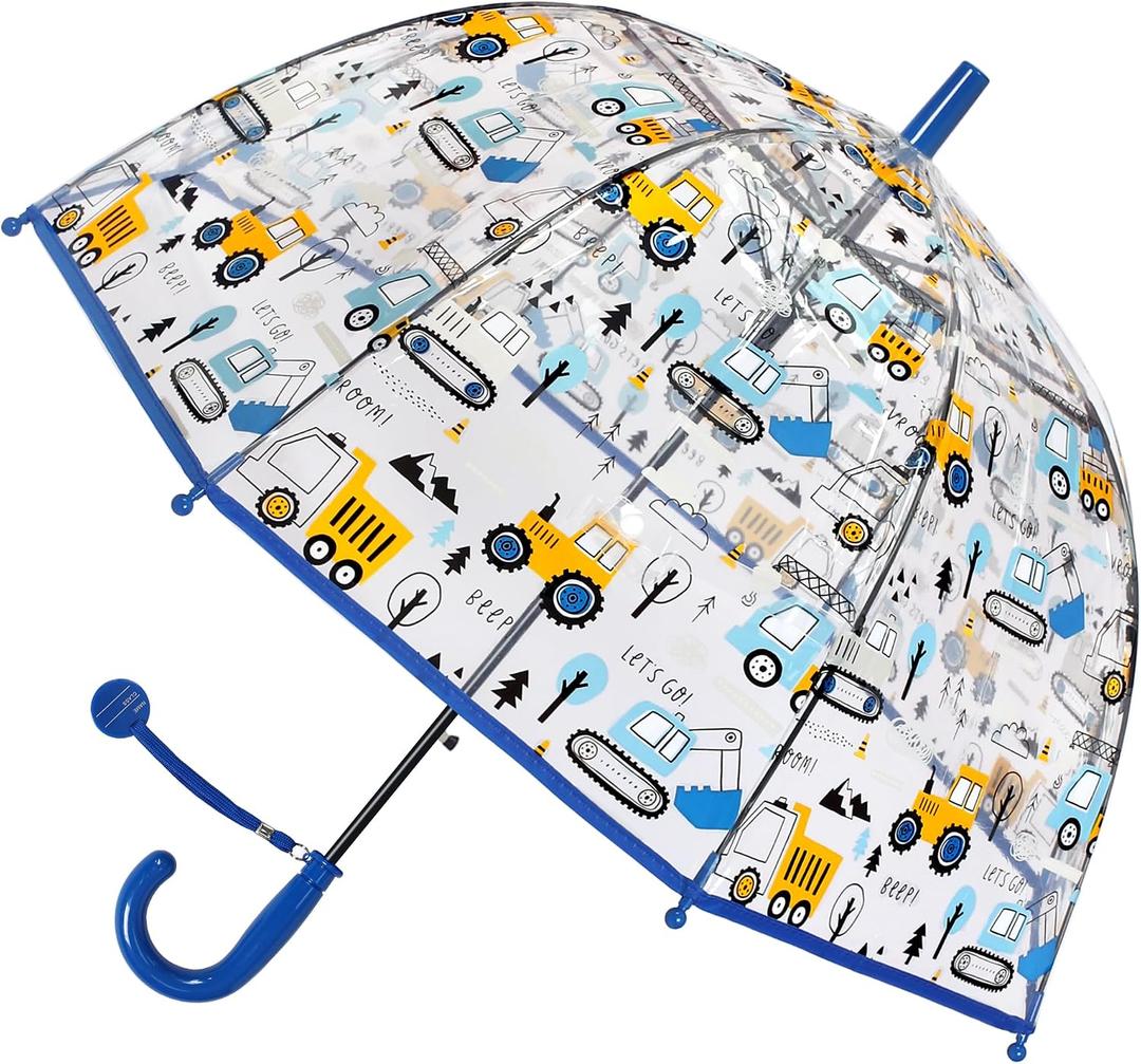 Kids Umbrella Clear Bubble Umbrellas for Rain,Safety Dome Windproof Umbrella for Kid Girls and Boys