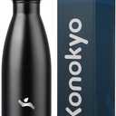 Insulated Water Bottles,12 oz Double Wall Stainless Steel Vacumm Metal Flask for Sports Travel,Midnight Black