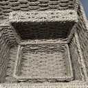 Small Nesting Wicker Cube Storage Boxes with Lids and Metal Steel Frame, Set of 2 Straw Wire Woven Square Storage Basket Organiser for Home, Kids, Toys, Small Items