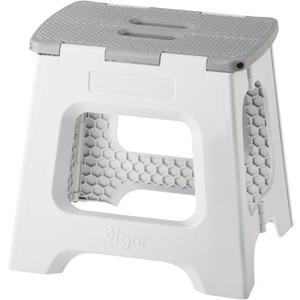 Vigar Compact Step Stool Foldable, 12-1/2-inch Step Stools for Adults up to 330 Pound, Lightweight Stool, Non-Slip Folding Step Stool, Gray