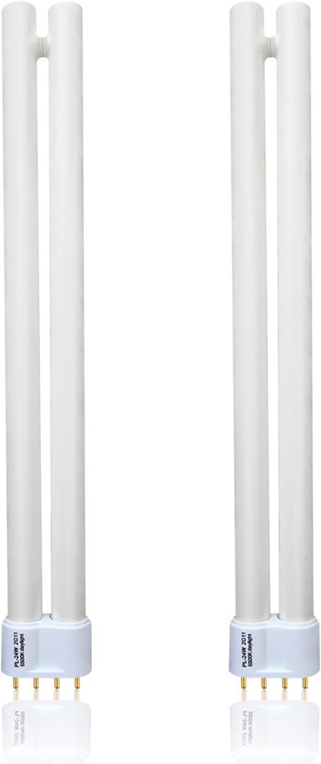Ignixlite 24W PL24-C Fluorescent Light Bulb Replacement for OttLite B24553 T40J34,Tpye C,PL-L 24W Fluorescent Light Bulbs,5500K Bright Natural Daylight,1300lm,2G11 Base - 2Pack
