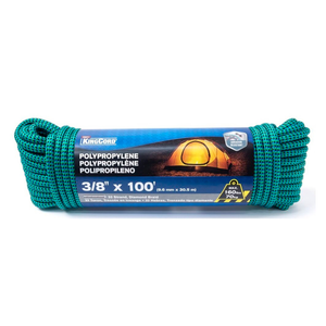 KingCord 342901BG 3/8" x 100' PolypropyleneWater Fall 32-Strand Rope Poly