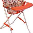 Foldable Baby Doll High Chair, Baby Doll Accessories, Dolls & Accessories Highchair Stuff for 18 Inch Doll, Doll High Chair Toy Set for Toddlers 3 Year Old Girls, 5+ Year Old Girl Doll Furniture Toys (Floral)