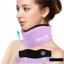 REVIX Soft Neck Brace Cervical Collar, Adjustable Neck Support Brace with Hot Cold Gel Pack & Cervical Support Collar for Sleeping, Relieves Cervical Spine Pressure, Purple
