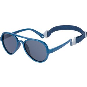 COCOSAND Baby Boys Girls Aviator Sunglasses with Strap Polarized Flexible Retro Pilot for Infants Toddler Age 0-24 Months (Navy Blue)