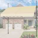 KELIXU Manual Retractable Awning, 118-Inch Adjustable Retractable Awnings for Patio Door Exterior Sunshade Shelter, Window Awning Canopy with UV Protection for Backyard, Garden, Balcony - Beige