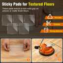 Floor Gap Fixer Tool with Aluminum Handle, Floor Gap Repair Tool with Reusable Sticky Pads for Uneven Surfaces, Laminate/Vinyl, Engineered & Hardwood Floors, Suction Cup for Floor Planks Fixing