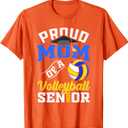 Proud mom of a volleyball Senior class of 2025 graduation T-Shirt, S