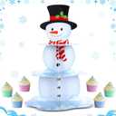3 x Zopeal 3 Tier Winter Cupcake Stand Snowman Cake Holder Cardboard Xmas Cupcake Holder Snowflake Round Shape Cake Stand for Winter Frozen Holiday New Year Wedding Birthday Party Supplies