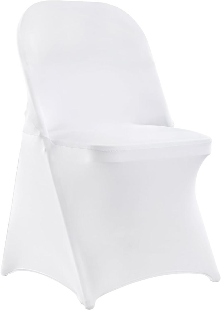 VEVOR 30 PCS White Folding Chair Covers - Ideal for Weddings, Parties, Dining, and Banquets - Universal, Washable Slipcovers for Folding Chairs - Elegant Event Dcor