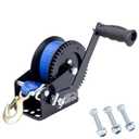 RVSNAIL 1600LBS Heavy Duty Boat Trailer Winch with 19FT Strap, 2-Way Ratchet, 4:1 Gear Trailer Winch, Portable Hand Crank for Boat, Truck, Trailer, RV, ATV, Jet Ski
