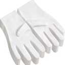 12Pairs White Cotton Gloves for Eczema and Dry Hands - Breathable Work Glove Liners - Moisturizing SPA Soft Jewelry Inspection Gloves - Stretchy Fit Cloth Gloves for Most Women