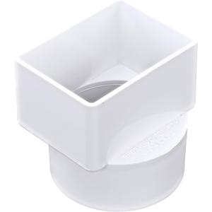 NDS 903 HIPS Offset Downspout Adapter, Connects 2X3-Inch Downspout to 3-Inch Sewer and Drain Pipe, White