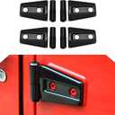 4PCS Door Hinge Covers Protector for 2007-2018 Jeep Wrangler JK 2-Door (Black)