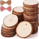 Fuyit Wood Slices 30 Pcs 2.0-2.4 Inches Craft Wood kit Unfinished Predrilled Tree Slices with Hole, Wooden Circles for Arts and Crafts Christmas Ornaments DIY Crafts