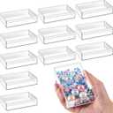 Blulu 12 Pcs Clear Acrylic Box with Lids 4.3 x 2.7 x 1 Inch Storage Candy Box Containers Mini Rectangle Clear Plastic Gift Containers for Display Jewelry Wedding Party Favors Treats Coin Accessories