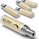 ALIDE E12 100W Dimmable Candelabra LED Light Bulbs Equivalent, Natural White 4000K,1000 Lumen C7 T6 Dimmable E12 10W LED Chandelier Bulbs for Ceiling Fan Pendant Salt Lamp,5 Pack