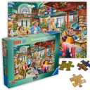 Ravensburger - Turn The Page Bookclub - 1000 Piece Jigsaw Puzzle - Stunning, Vivid Colors - Inspired Bookclub, Library, Coffee Shop Scene - Puzzles for Adults