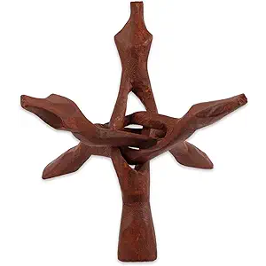 Wish Well Extra Large 8" Wooden Tripod Stand - Hand-Carved Room Decor Holder ~ Ideal for Abalone Shell, Decorative Bowl, Crystal Ball, Sphere, Geode ~ Wood Display Stand & Perfect Crystal Holder