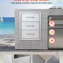 VEVOR Outdoor Kitchen Drawer 16" W x 21.5" H x 18" D, Outdoor Kitchen Cabinets, BBQ Drawer Stainless Steel, Flush Mount Triple Access, with Handle, BBQ Island, Outdoor Grill Patio Grill Station