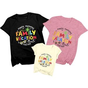 2025 Family Vacation Shirts Making Memories Matching Shirt Cruise Tee Summer Family Trip Short Sleeve Tops (XXL)