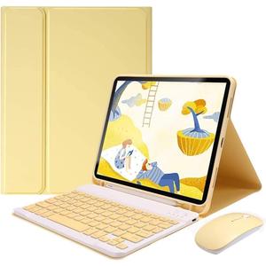 Keyboard Case for iPad Pro 13 Inch M4 with Mouse, Candy Slim Magnetically Detachable Wireless Keyboard Case with Pencil Holder for iPad Pro 13 (7th Generation), Yellow