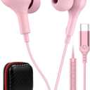 USB C Headphone for Samsung S26 S25 FE S24 A16 A17 Wired Earbuds Magnetic in-Ear Type C Earphone with Microphone Volume Control Bass Stereo Noise Canceling for iPhone 17 Pro Max 16 16e 15 Pixel 10a 9a