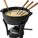 BOSKA Fondue Set Party Pro - Grandeur Cast Iron Fondue - Durable Fondue Pot inc. Burner and 4 Forks - for All Type of Stoves - Cheese Fondue Melts smoothly Every time