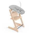Tripp Trapp Chair from Stokke (Natural) + Tripp Trapp Newborn Set (Grey) - Cozy, Safe & Simple to Use - for Newborns Up to 20 lbs
