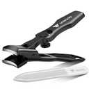 German Nail Clippers for Men Thick Nails, VANWIN Toenail Clippers for Seniors Large Wide Jaw Opening, Heavy Duty No Splash Fingernail Clipper with Safety Lock Nail Clippers with Catcher for Women