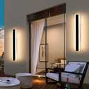 2 Pack Outdoor Porch Light, 23.6inch Modern LED Wall Sconce, IP65 Waterproof Exterior Light Fixture, 3 Color Lights 3000K/4500K/6000K, 24W, Outdoor Lighting for Patio, Yard, Garage