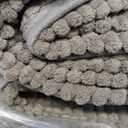 H.VERSAILTEX 2 Piece Bathroom Set - Super Absorbent Chenille Striped Bath Mats - Non Skid, Machine Washable - Grey, 47 x 17 Plus 17 x 24 - Inches