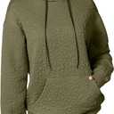 EVALESS Womens Hoodies Casual Long Sleeve Drawstring Jacquard Sweatshirt Pullover Tops Loose Outfits Clothes (Medium, Green)