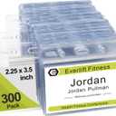 Fushing 300 Pcs Clear Plastic Horizontal Name Tag Badge ID Card Holders