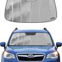 Pigenius Windshield Sun Shade for Subaru Forester 2014-2018,Without Eyesight Driver Assist,Front Window Sunshade Shield,2-in-1 Reflective Sun Shade,Silver for Summer, Black for Winter