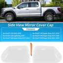 Motoforti 2Pcs White Top Half Mirror Cover Cap for Ford F250 F350 F450 F550 Super Duty 2017-2024 Exterior Door Tow Mirror Cap Cover for Ford F-150 2018-2025 No.HC3Z17D742AA/HC3Z17D743AA
