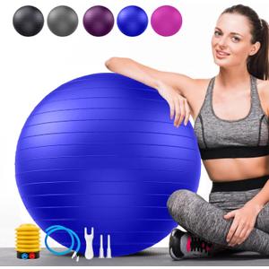 PL-0126 Blue 75cm Yoga Ball Anti-Burst for Pregnancy Birthing, Excersize with Quick Pump - 75cm PL-0126