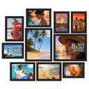 upsimples 8 Pack Picture Frames Collage Wall Decor for Mounting or Tabletop Display, Photo Gallery Frame Set for Family, Black