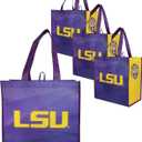 FOCO NCAA Team Logo Reusable Grocery Shopping Bags Totes (4-Pack)
