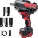 Cordless Impact Wrench 1/2 inch for Milwaukee Battery 900Ft-lbs/1200N.m Brushless Electric High Torque Impact Driver Power with 4-Mode Speed 2-LED Impact Gun (1/2 for Milwaukee Battery)