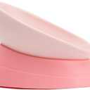 Bulldog Bowl Anti-Slip Dog Cat Dish Detachable Rubber Dog Bowl Pet Sterile Tilted Pet Feeder Slope Base (Pink, 2 Cup (Small/Medium Dog))