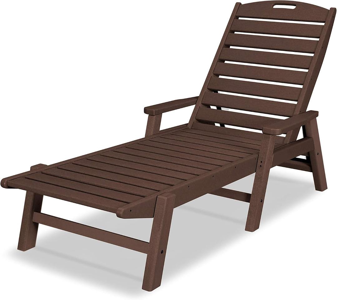 POLYWOOD NCC2280MA-P Nautical Arms Chaise, Mahogany, 78.5 inches x 27 inches x 39 inches