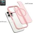 3 x Magnetic for iPhone 16 Pro Max Case [Mil-Grade Drop Protection] [Compatible with Magsafe] Shockproof Slim Translucent Matte Protective Phone Case - Pink