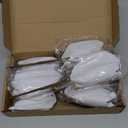 8 Pcs Christmas Flower Magnolia Flowers 8 Inch Artificial Poinsettia Stems Glitter Fake Magnolia Christmas Tree Decorations DIY Ornaments for Xmas Tree Party Wedding Holiday Decor(White)