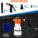 SwiftJet Car Wash Foam Gun + Microfiber Wash Mitt - Foam Cannon Works with Any Soap - Garden Hose Car Foam Sprayer - Car Wash Kit - Car Accessories Foam Blaster (Orange Foam Gun with Mitt)