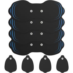 Tens Unit Electrode Pads 4 Pack - 7.14 in x 2.9 in Tens Unit Replacement Pads - Standard 3.5mm Snap-on Connectors Tens Unit Pads - Compatible with 571C and 023B Wireless TENS Unit