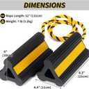 OULEME Heavy Duty Rubber Wheel Chocks, 1 Pair, Non-Slip Tire Stopper Blocks with Rope, for RV Camper Travel Trailers Motorhome Aircraft Car Truck